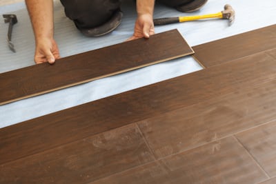 Hardwood floor installation detail